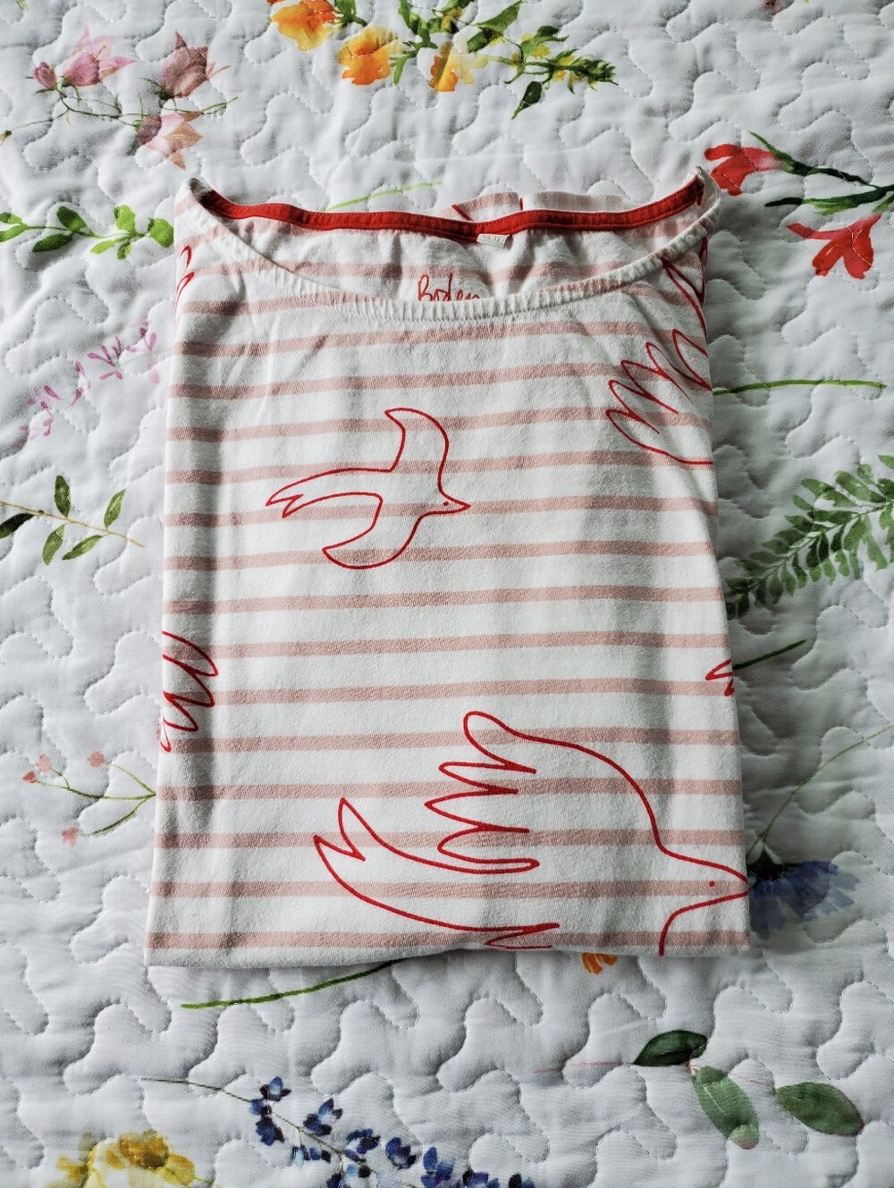 Boden Women's LS Top With Dove Print Size 12